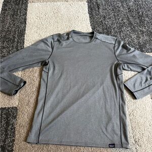 Patagonia Men's Gray midweight Capilene Baselayer Long Sleeve Shirt- Small